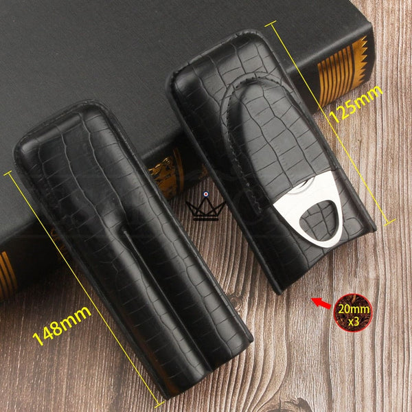 Leather cigar case with cigar cutter — Beast – 9/12