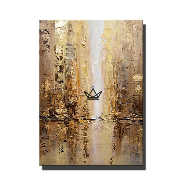 Peinture à l'huile sur toile XXL - Reflets Urbains - - 0 - Cadeau, Noël, Anniversaire, Original - Atelier Atypique