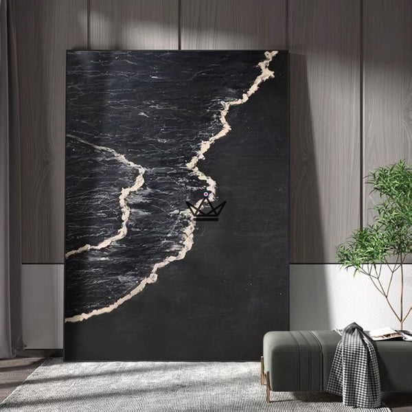 Peinture à l'huile sur toile XXL - Sable Noir - - toile - Cadeau, Noël, Anniversaire, Original - Atelier Atypique