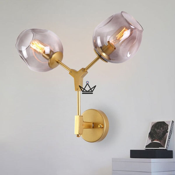 Industrial Wall Lamp — Branching Bubble, Gold / Transparent