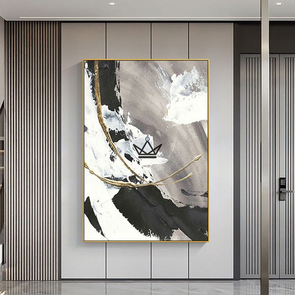 Peinture à l'huile sur toile XXL - Abstraction ondulante - - toile - Cadeau, Noël, Anniversaire, Original - Atelier Atypique