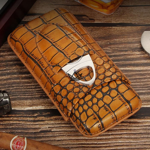 Leather cigar case with cigar cutter — Beast – 12/12