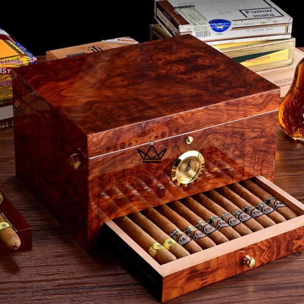 Cave à Cigares - KING ARTHUR luxe tiroir original cigare hygrometre