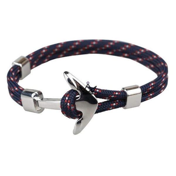 Poseidon Marine Bracelet - Silver Anchor - 10 Colors, 1 bracelet / Marine