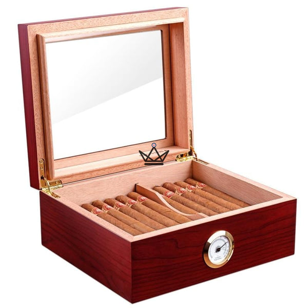 Cave à cigares Edition FIFTY — 50 cigares, cèdre espagnol, vitre & hygromètre – 2/8