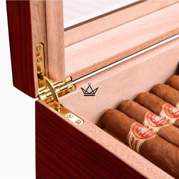 Cave à cigares Edition FIFTY — 50 cigares, cèdre espagnol, vitre & hygromètre – 5/8
