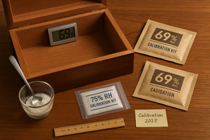 Calibrer un hygromètre & stabiliser votre cave à 69 % RH : méthode 2025 — qualité, luxe, pas cher