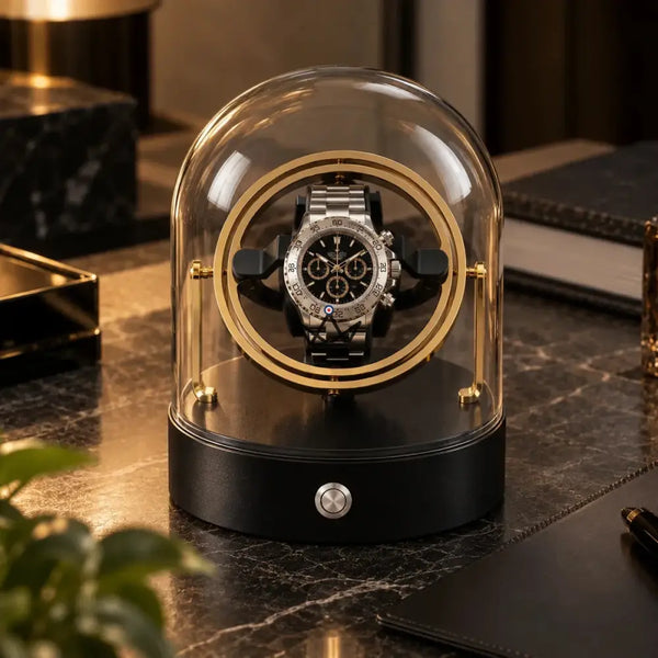 Uhrenbeweger für 1 Uhr unter einer Kuppel mit gyroskopischen Ringen - ASTROLABE