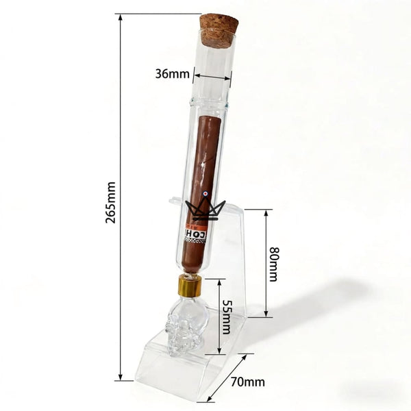 Zigarren-Infuser aus Glas, Totenkopf-Behälter und Ständer — INFUSIO SKULL – 8/8