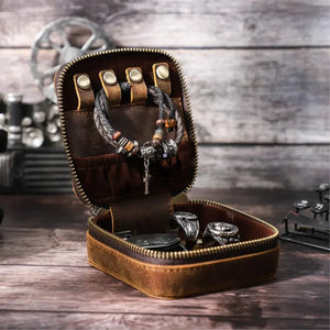 Boîte à Bijoux en Cuir personnalisable – Voyager Nova - [] - boite bijoux personnalisable - Cadeau, Noël, Anniversaire, Original, Fête des pères, fête des mères - Atelier Atypique