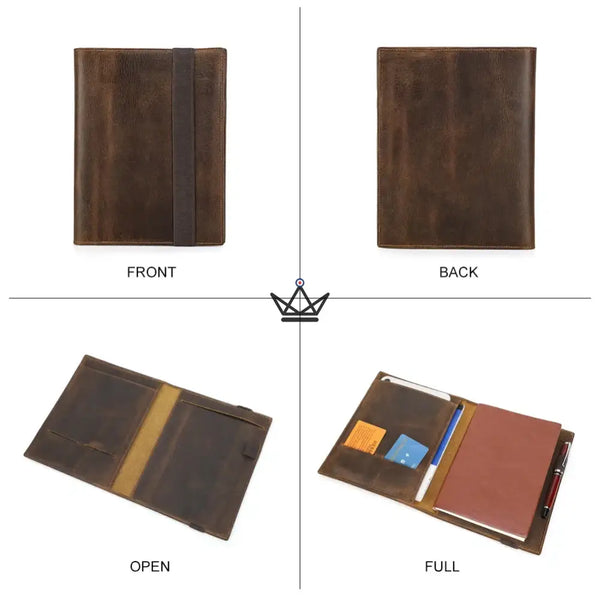 Personalisierbare Ledermappe – Tablet & Notizbuch A5 / B5 – VOYAGEUR Folio