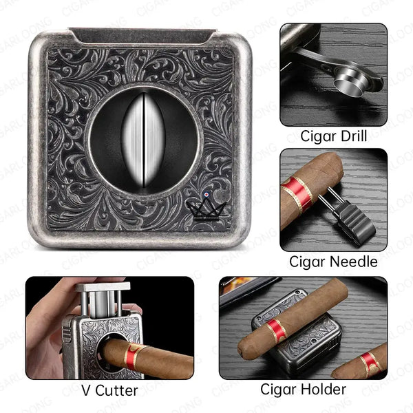 Coupe-Cigare de luxe 4 en 1 – Empire Édition - [] - coupe cigare - Cadeau, Noël, Anniversaire, Original, Fête des pères, fête des mères - Atelier Atypique