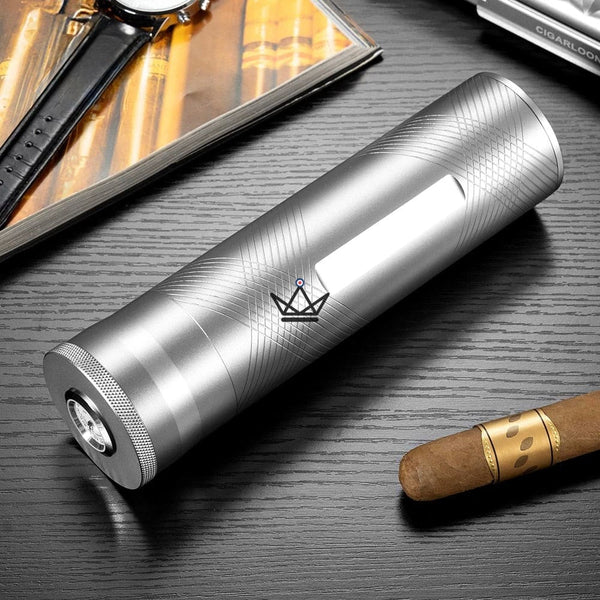Tube à cigares en aluminium – Sentinelle Quattro - [] - etui cigare - Cadeau, Noël, Anniversaire, Original, Fête des pères, fête des mères - Atelier Atypique