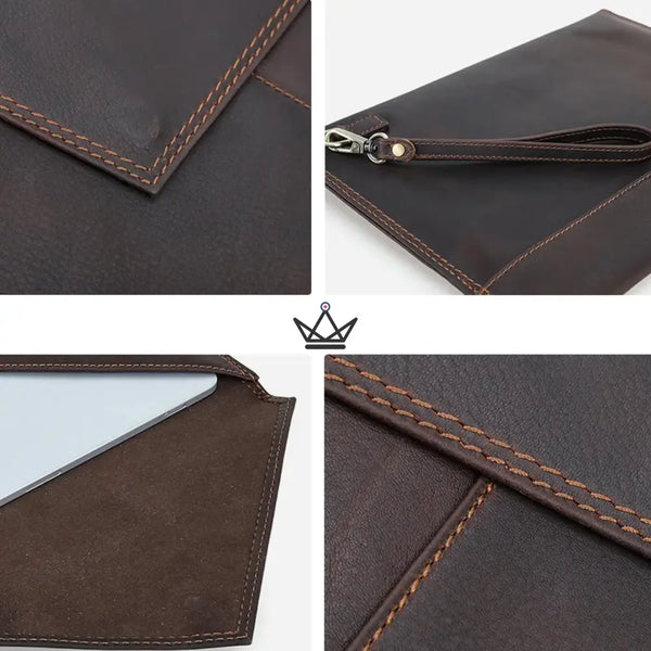 Housse pour MacBook personnalisable en cuir – Voyageur Memento - [] - housse PC personnalisable - Cadeau, Noël, Anniversaire, Original, Fête des pères, fête des mères - Atelier Atypique
