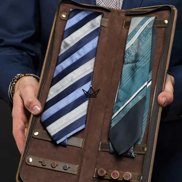Etui à cravates en cuir personnalisable - Voyageur Windsor - [] - etui cravate personnalisable - Cadeau, Noël, Anniversaire, Original, Fête des pères, fête des mères - Atelier Atypique