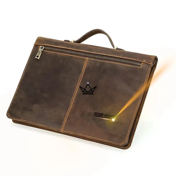 Personalisierbare Macbook-Hülle aus Leder 13"-16" - Voyageur CODEX
