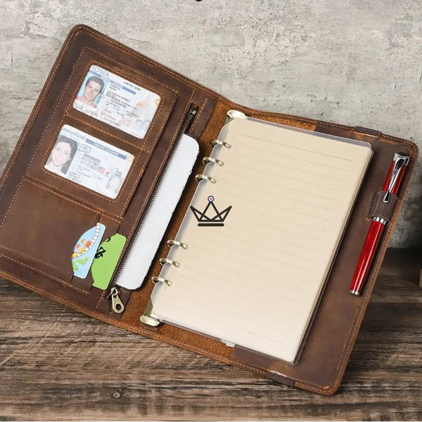 Organiseur A5 en Cuir personnalisable  — VOYAGEUR Galenda