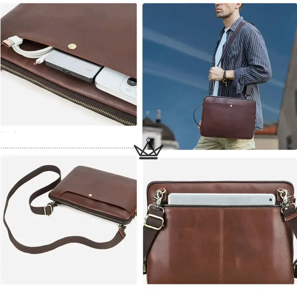 Personalisierbare Macbook-Lederhülle 13" bis 14" - Voyageur COURIER