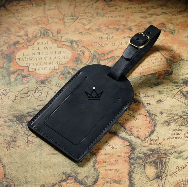 Étiquette à Bagage personnalisable en Cuir – Voyageur Tag - [] - etiquette personnalisable - Cadeau, Noël, Anniversaire, Original, Fête des pères, fête des mères - Atelier Atypique