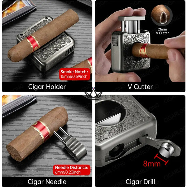 Coupe-Cigare de luxe 4 en 1 – Empire Édition - [] - coupe cigare - Cadeau, Noël, Anniversaire, Original, Fête des pères, fête des mères - Atelier Atypique