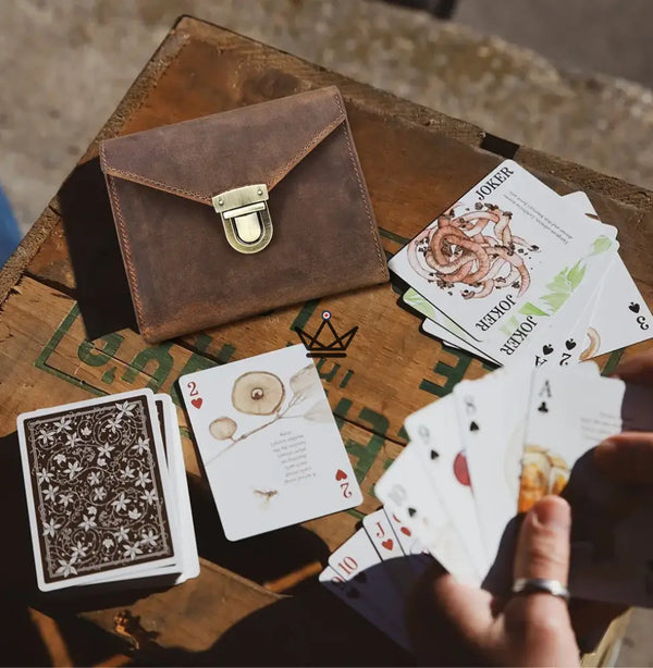 Customizable genuine leather playing card case — VOYAGEUR Cards