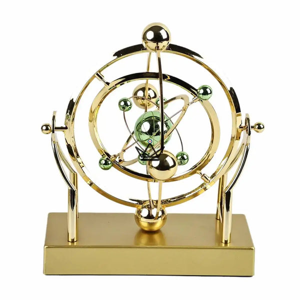 Goldene kinetische Schreibtisch-Skulptur Himmelsorbit - ASTRALIS