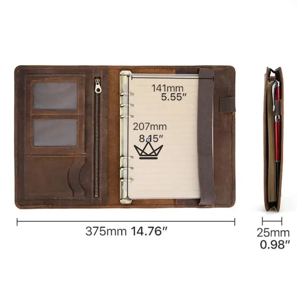 Organiseur A5 en Cuir personnalisable  — VOYAGEUR Galenda
