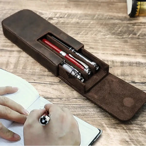 Étui 3 stylos en cuir personnalisable avec plateau amovible — Voyageur TERCET