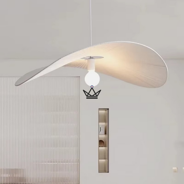 Suspension Verti Wabi — lustre design 60 & 80 cm | Blanc,  Beige, Lin
