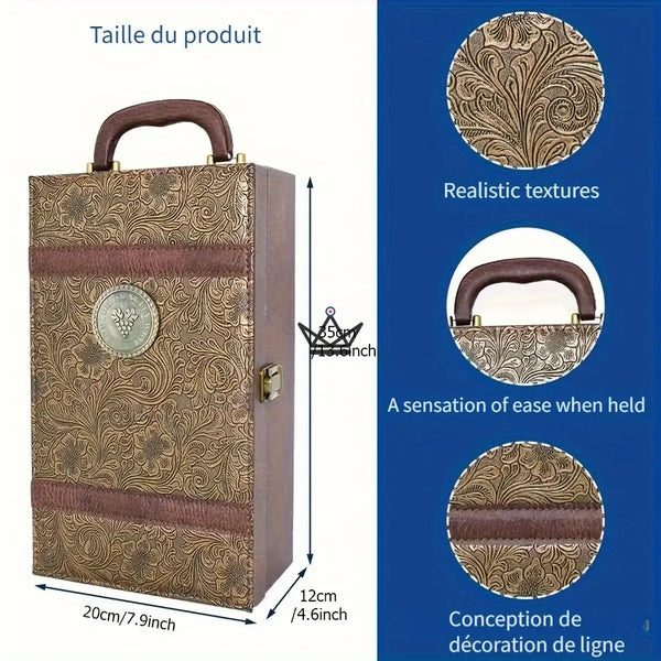 Coffret 2 bouteilles de vin avec accessoires de sommelier - SOMMELIER - ["maj-desc","maj-filtre"] - coffret vin - Cadeau, Noël, Anniversaire, Original, Fête des pères, fête des mères - Atelier Atypique