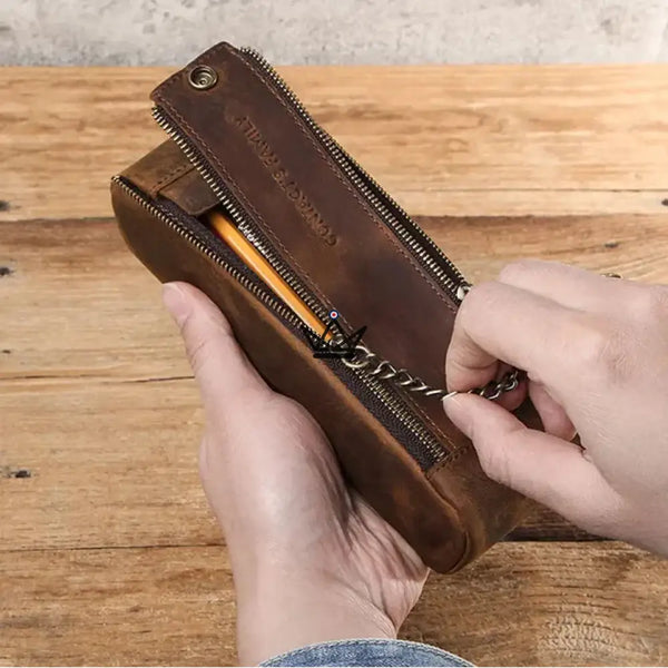 Personalizable Leather Pouch - Pencils & pens - VOYAGEUR Sketch