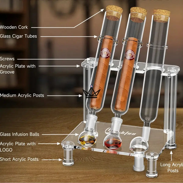 Infuseur à cigare 3 tubes - Infusio Alchimía - [] - Infuseur cigare - Cadeau, Noël, Anniversaire, Original, Fête des pères, fête des mères - Atelier Atypique