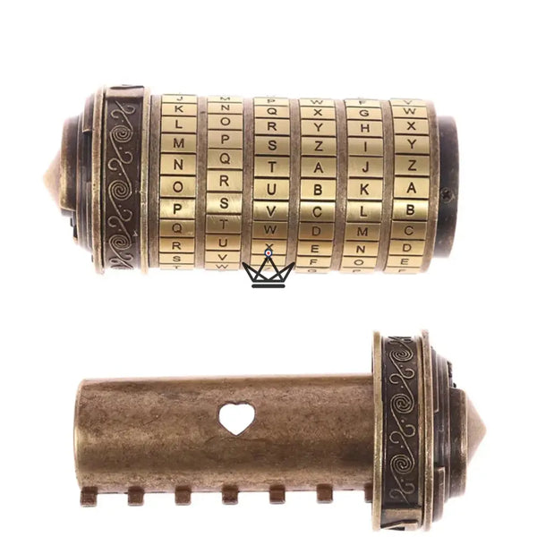 Cryptex Da Vinci – Coffre à message codé en bronze - [] - cryptex - Cadeau, Noël, Anniversaire, Original, Fête des pères, fête des mères - Atelier Atypique