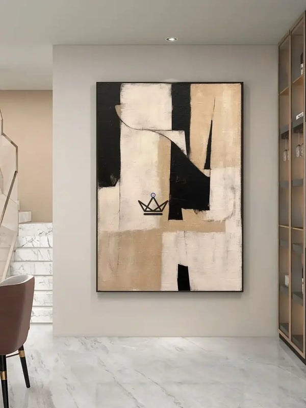 Peinture à l'huile sur toile XXL - Monochrome Abstraction -  - toile - Cadeau, Noël, Anniversaire, Original, Fête des pères, fête des mères - Atelier Atypique