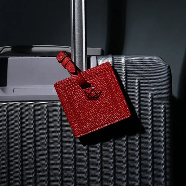 Étiquette Bagage Cuir personnalisable – Voyageur Crest - [] - etiquette personnalisable - Cadeau, Noël, Anniversaire, Original, Fête des pères, fête des mères - Atelier Atypique