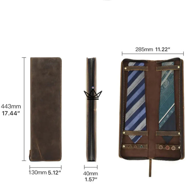 Etui à cravates en cuir personnalisable - Voyageur Windsor - [] - etui cravate personnalisable - Cadeau, Noël, Anniversaire, Original, Fête des pères, fête des mères - Atelier Atypique
