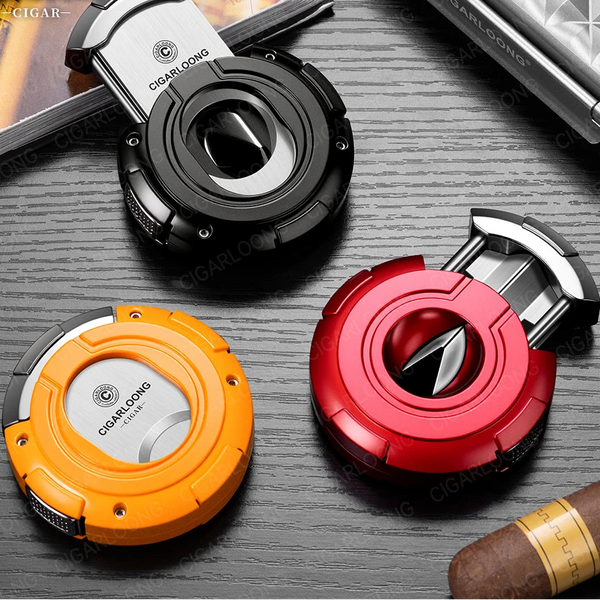 Orbis Nox Cigar Cutter — 2-in-1 Guillotine & V-Cut Pop-Up