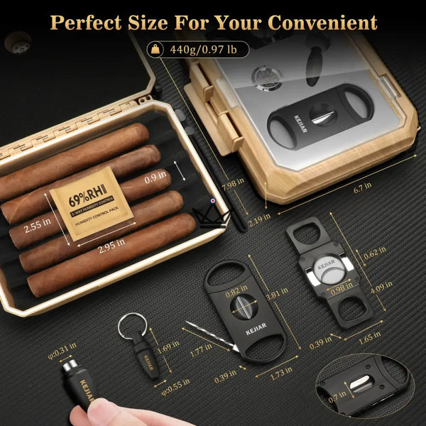 Set complet pour cigares - New Origin - [] - coffret cigare - Cadeau, Noël, Anniversaire, Original, Fête des pères, fête des mères - Atelier Atypique