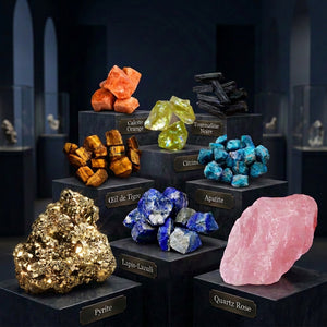 Rohe Mineralien zum Sammeln, 4er-Pack Steine nach Wahl oder 100-g-Beutel — LITHOS