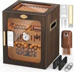 Cave à cigares de luxe en cèdre espagnol – Crown Prestige - [] - cave cigare - Cadeau, Noël, Anniversaire, Original, Fête des pères, fête des mères - Atelier Atypique