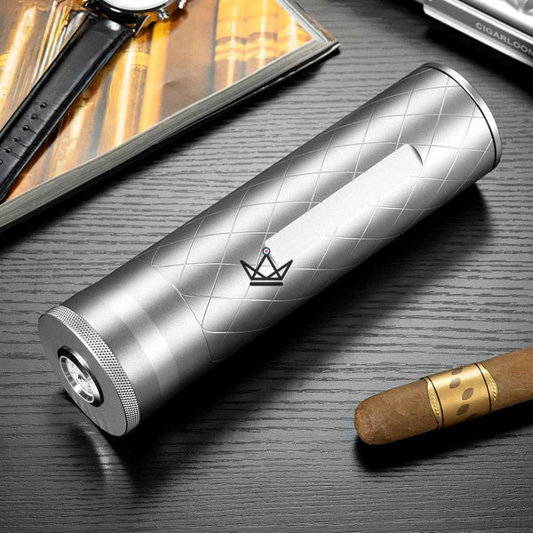 Tube à cigares en aluminium – Sentinelle Quattro - [] - etui cigare - Cadeau, Noël, Anniversaire, Original, Fête des pères, fête des mères - Atelier Atypique