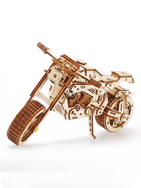 3D wooden motorcycle model puzzle to assemble - MISTRAL