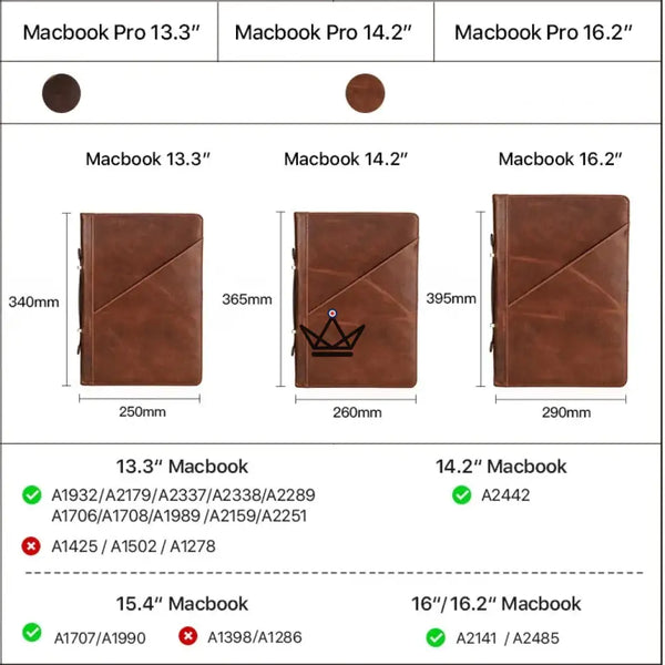 Personalisierbare Macbook-Hülle aus Leder 13"-16" - Voyageur CODEX