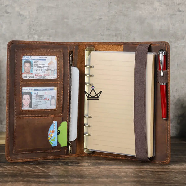 Organiseur A5 en Cuir personnalisable  — VOYAGEUR Galenda