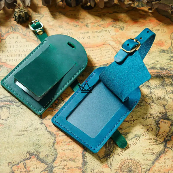 Étiquette à Bagage personnalisable en Cuir – Voyageur Tag - [] - etiquette personnalisable - Cadeau, Noël, Anniversaire, Original, Fête des pères, fête des mères - Atelier Atypique