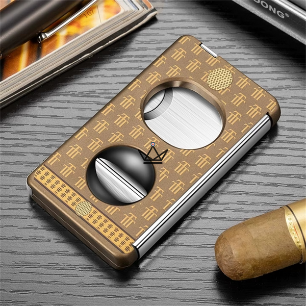 Coupe-Cigare Elite Slice — 3 Coupes en 1 (Droite, V, Poinçon), Acier Inoxydable & Résine Premium, 6 Finitions, Coffret Cadeau Inclus
