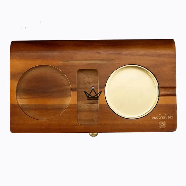 Cendrier Cigare Bois Massif Emplacement Whisky Tiroir - Whisky Butler