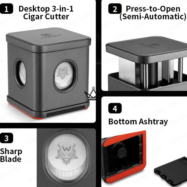 Coupe-Cigare de Bureau Dragon Town Cube — 3 Coupes