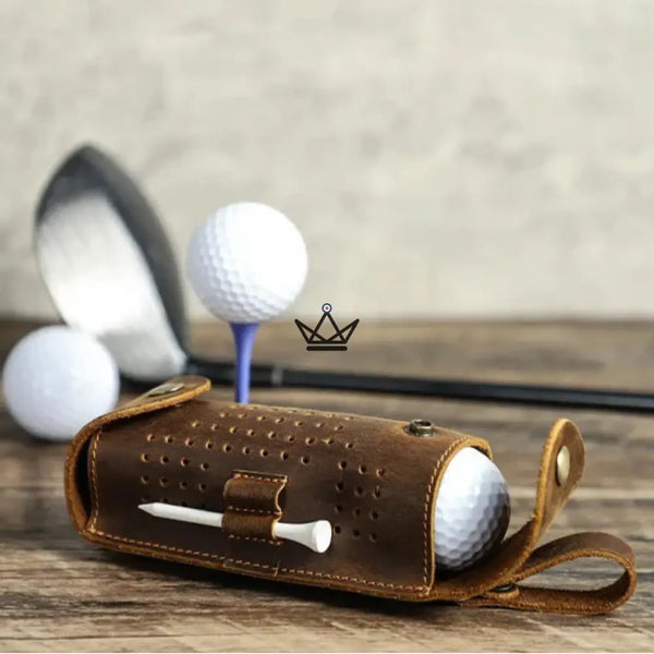 Étui à balle de golf en cuir personnalisable – Voyageur Tee Golf - [] - sac golf personnalisable - Cadeau, Noël, Anniversaire, Original, Fête des pères, fête des mères - Atelier Atypique