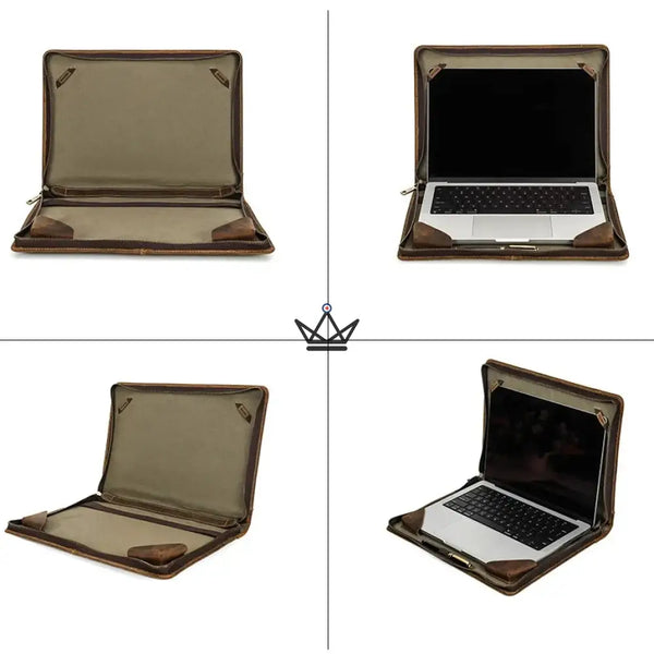 Personalisierbare Macbook-Hülle aus Leder 13"-16" - Voyageur CODEX